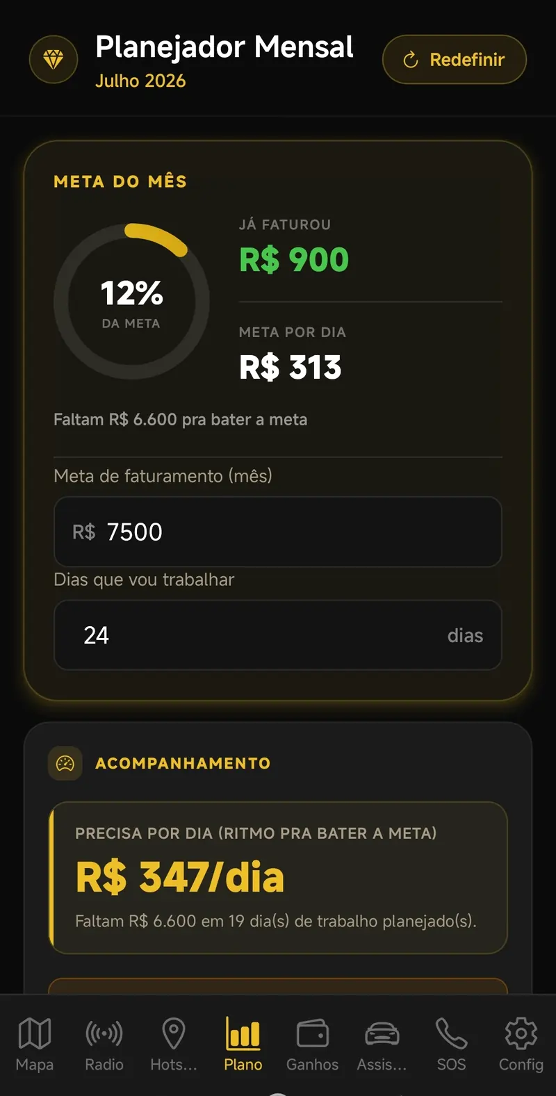 Planejador mensal de metas